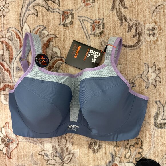 Panache High Impact Sports Bra Blue/Gray 34FF - Picture 1 of 5